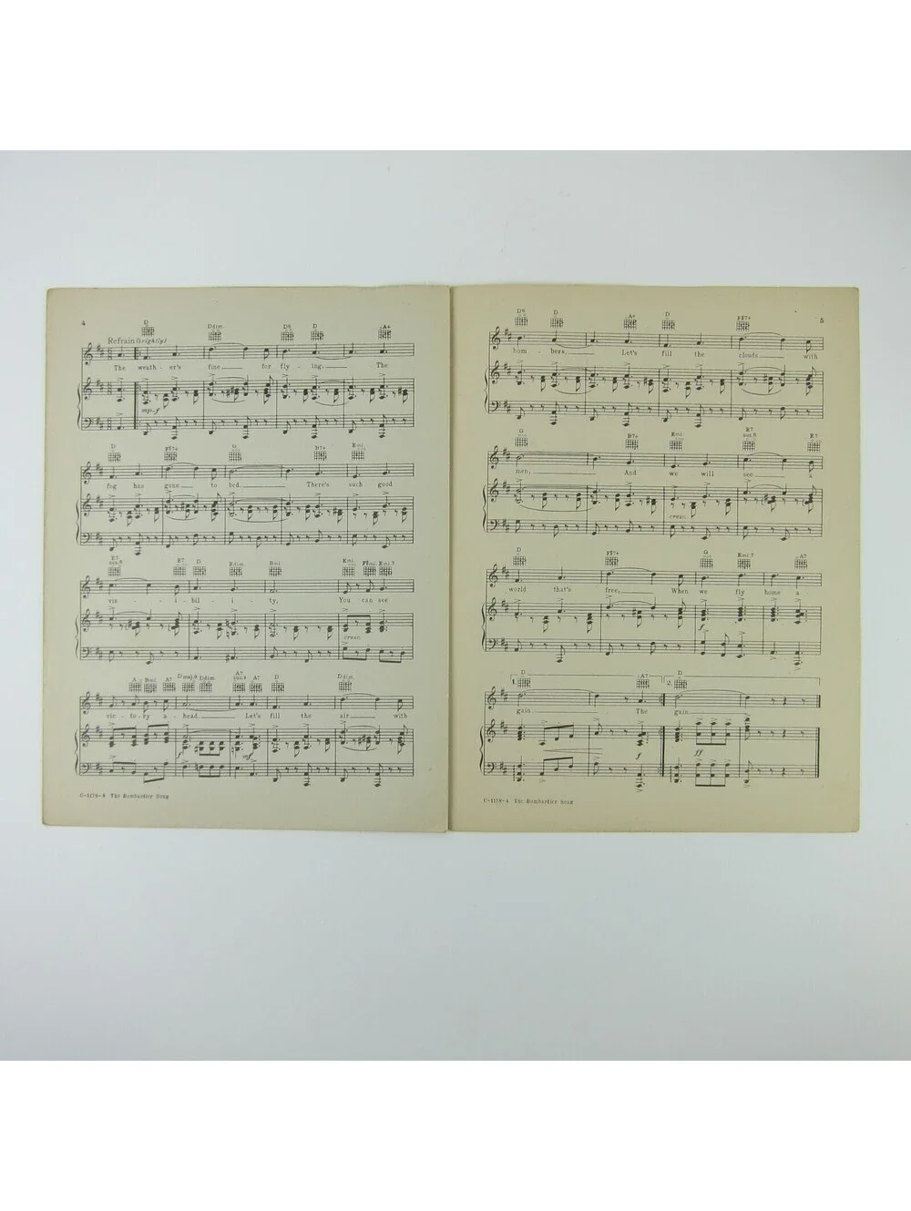 Sheet Music The Bombardier Song Lorenz Hart Richard Rodgers WWII Vintage 1942